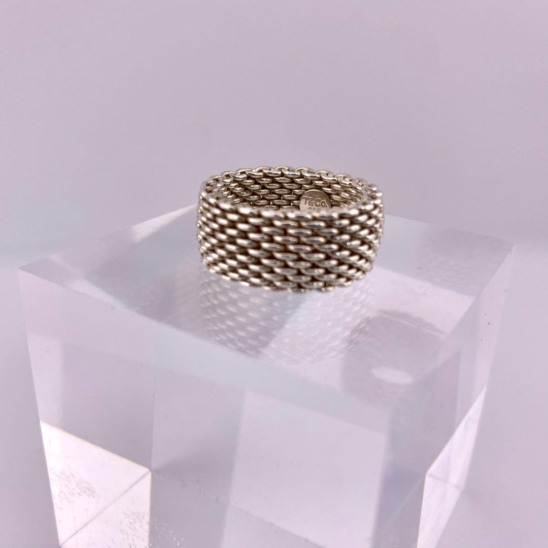 Tiffany & Co. サマセット リング ワイドメッシュ シルバー約18号
