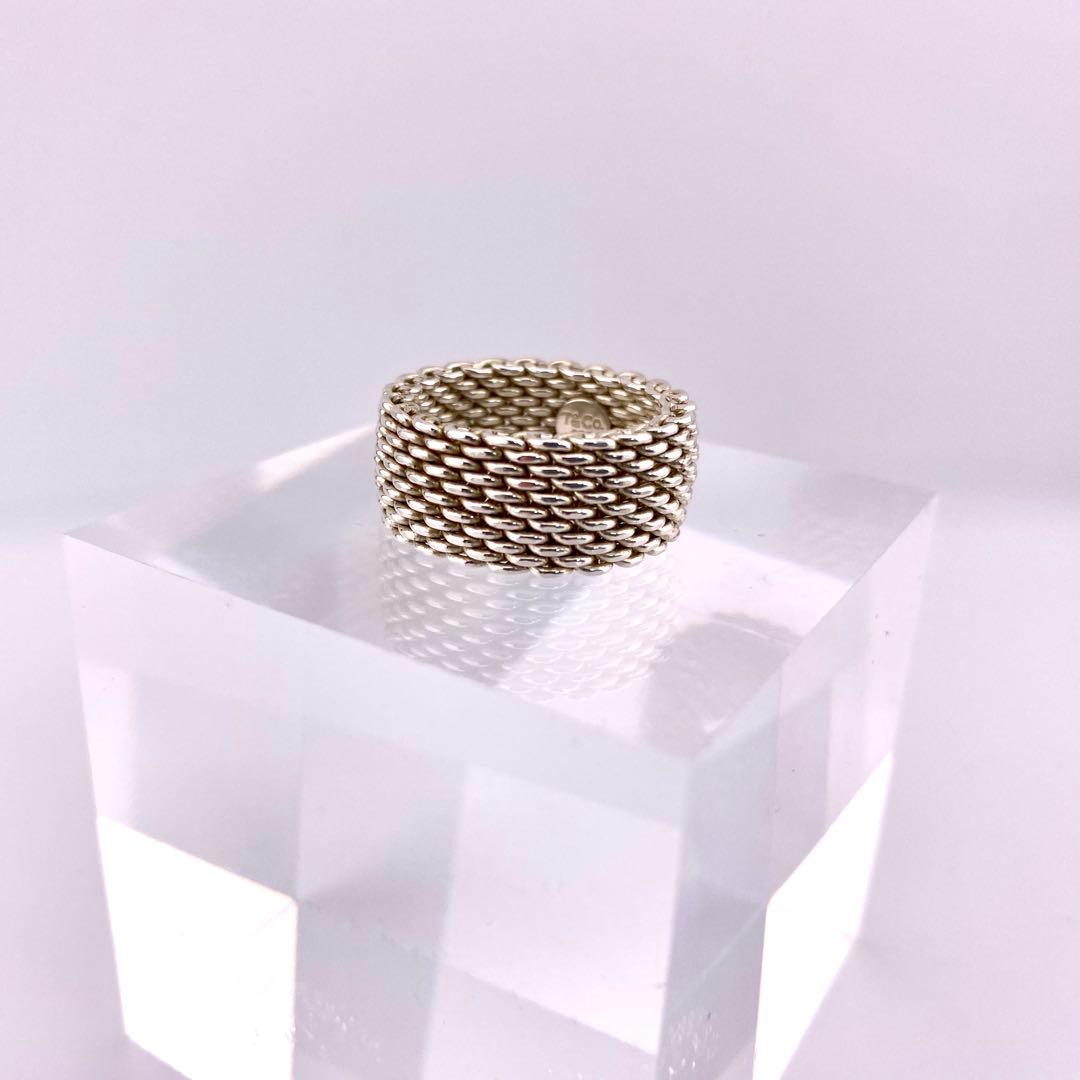 Tiffany & Co. サマセット リング ワイドメッシュ シルバー約18号