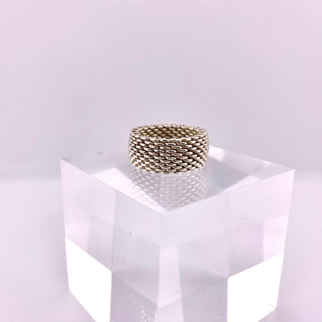 Tiffany & Co. サマセット リング ワイドメッシュ シルバー約18号