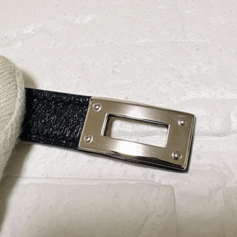 美品✨HERMES ブレスレット ケリー ドゥブルトゥール シルバー×ブラック