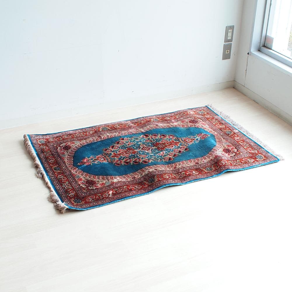 ペルシャ絨毯 横126cm 縦80cm ビンテージ アンティーク