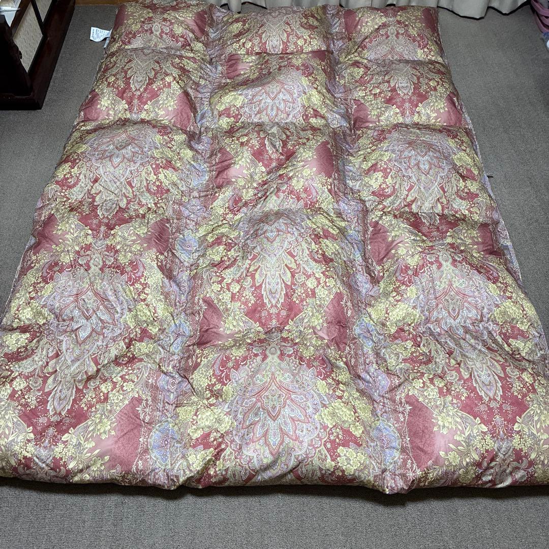 花柄掛け布団 ピンクとゴールド