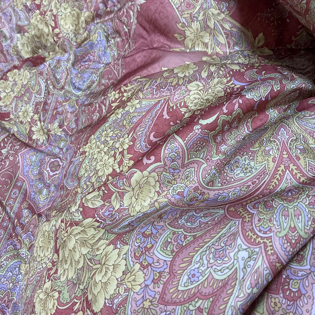 花柄掛け布団 ピンクとゴールド