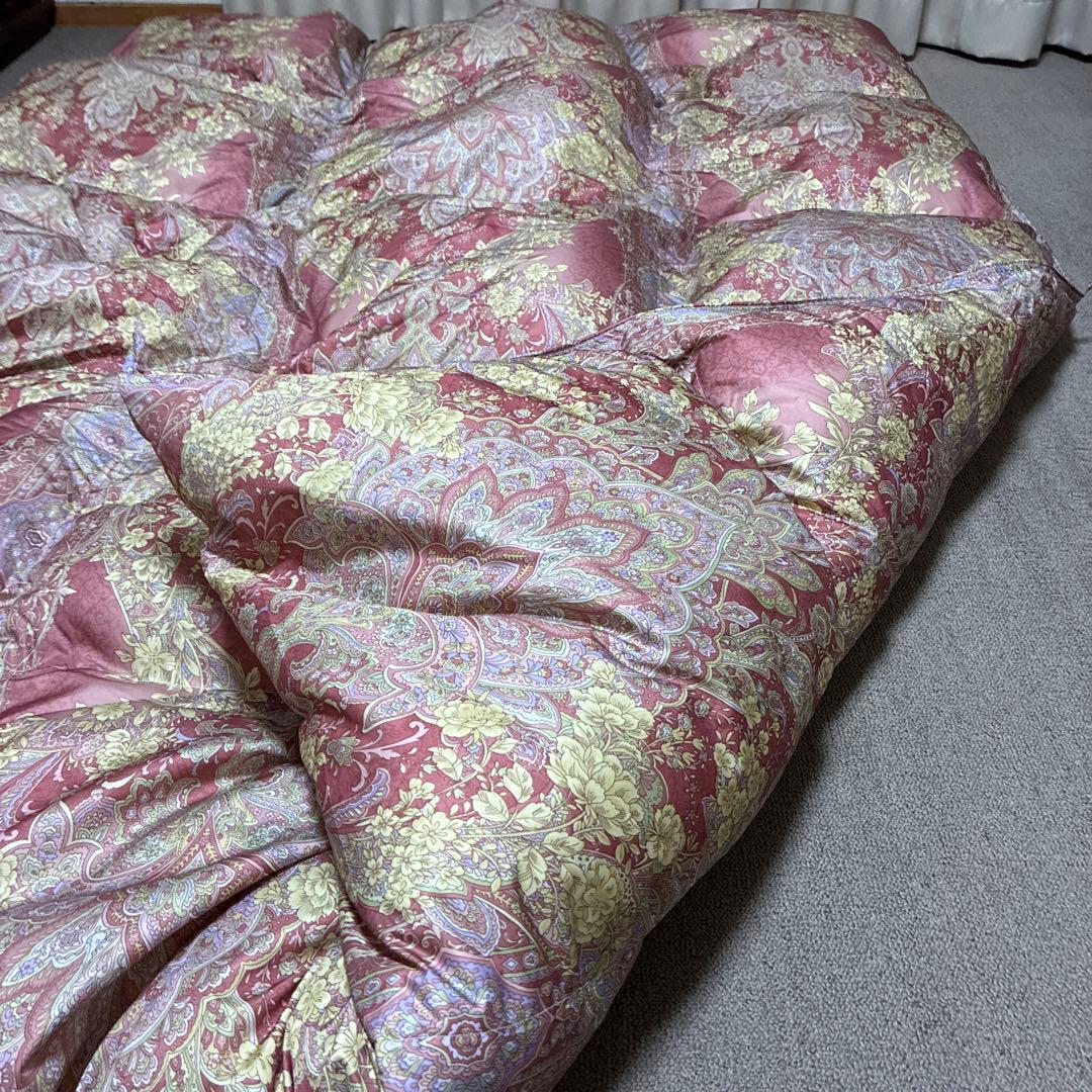 花柄掛け布団 ピンクとゴールド