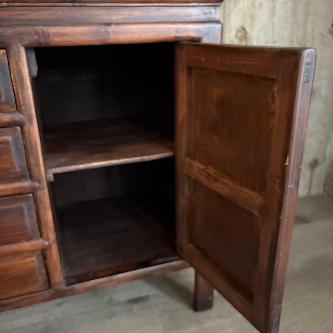 ヴィンテージ　キャビネット　サイドボード　シーシャムウッド　アジアンスタイル