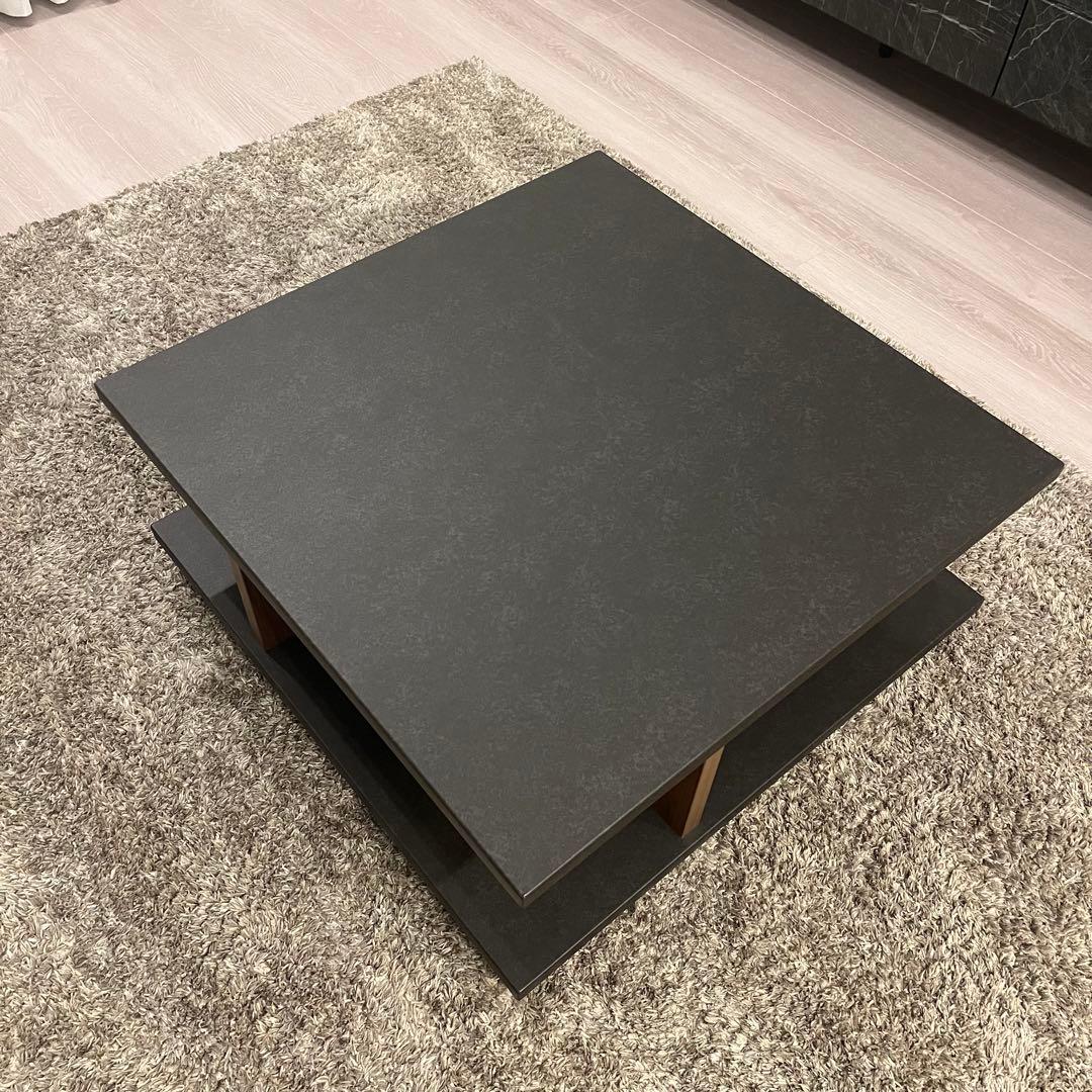 センターテーブル　ローテーブル　ブラック×ブラウン