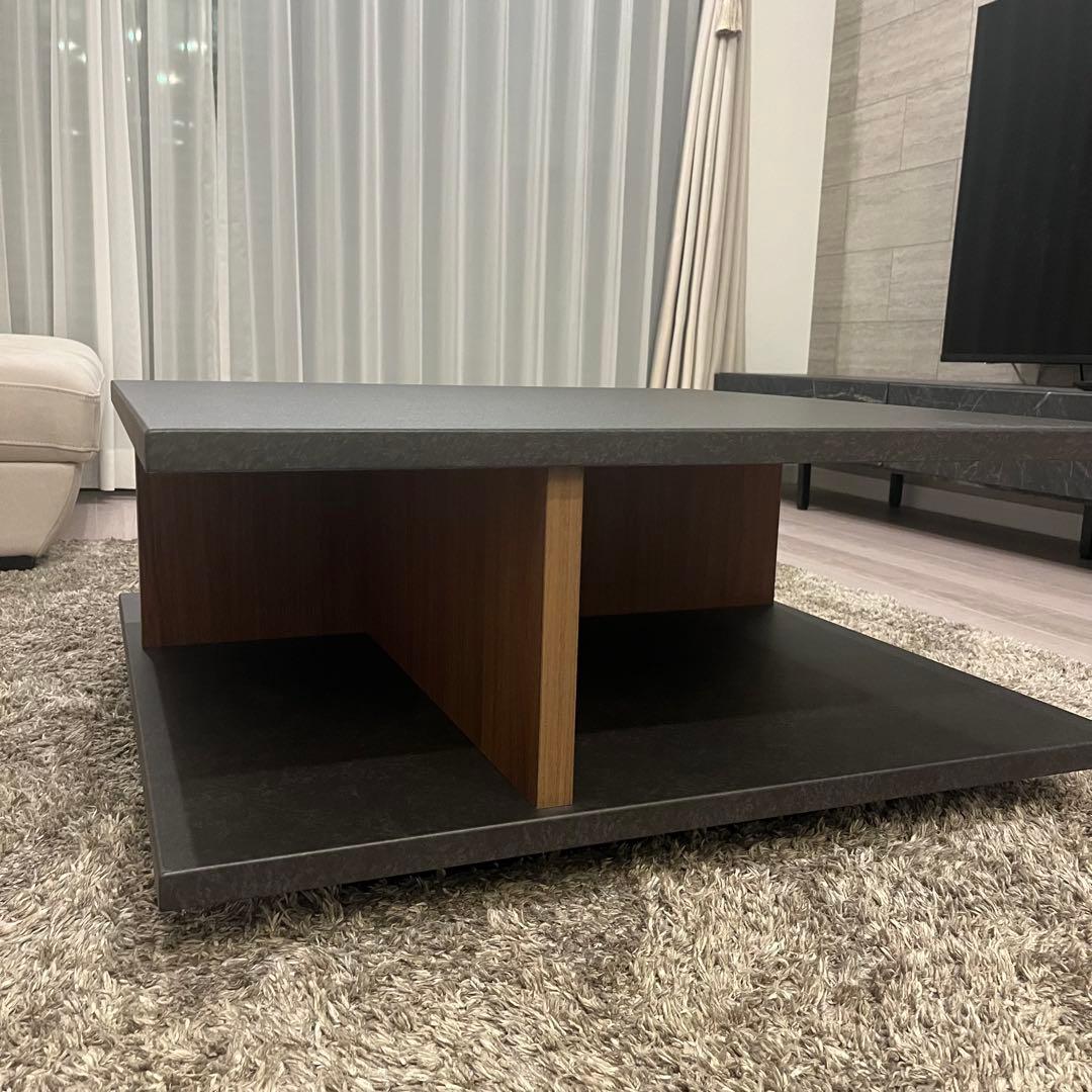 センターテーブル　ローテーブル　ブラック×ブラウン