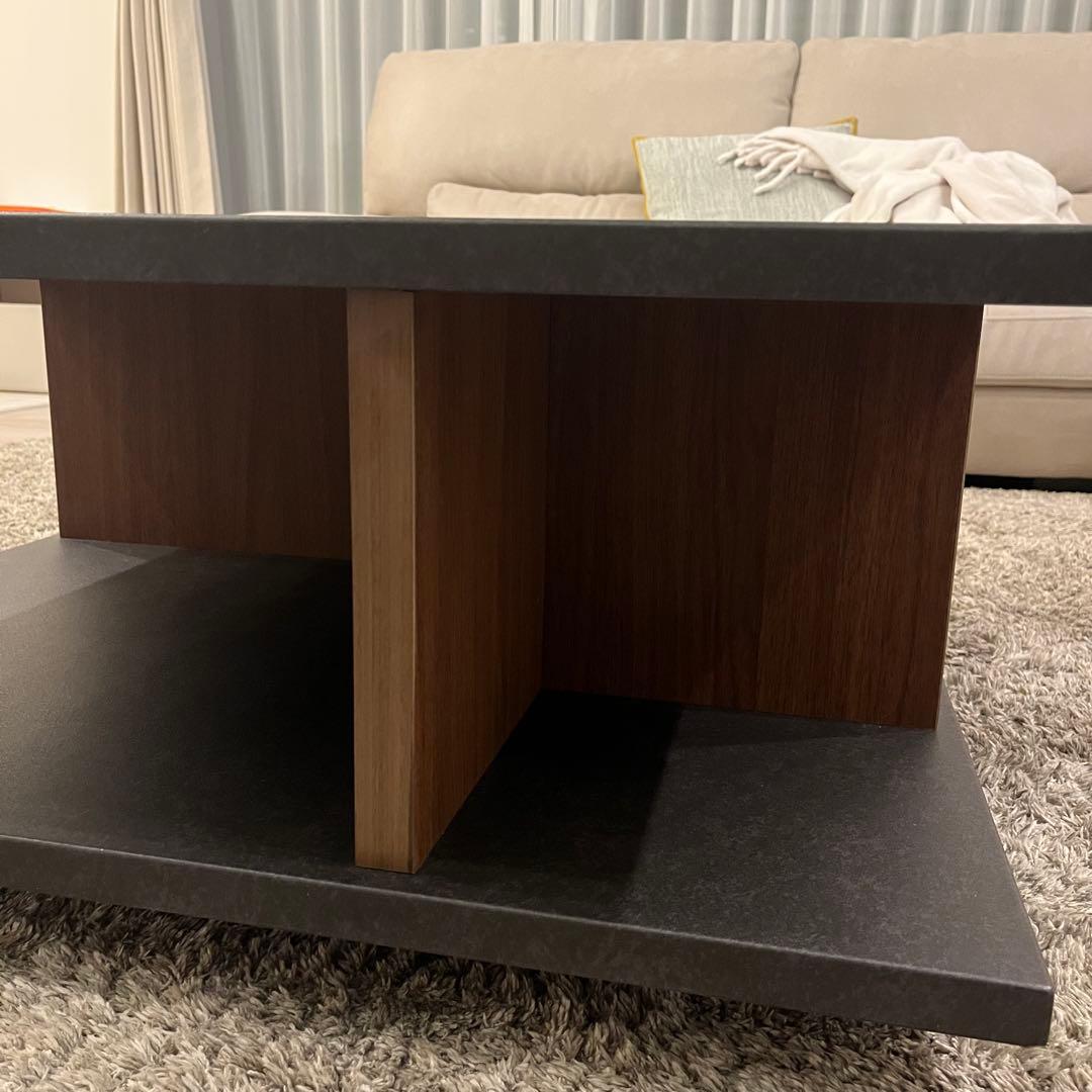 センターテーブル　ローテーブル　ブラック×ブラウン