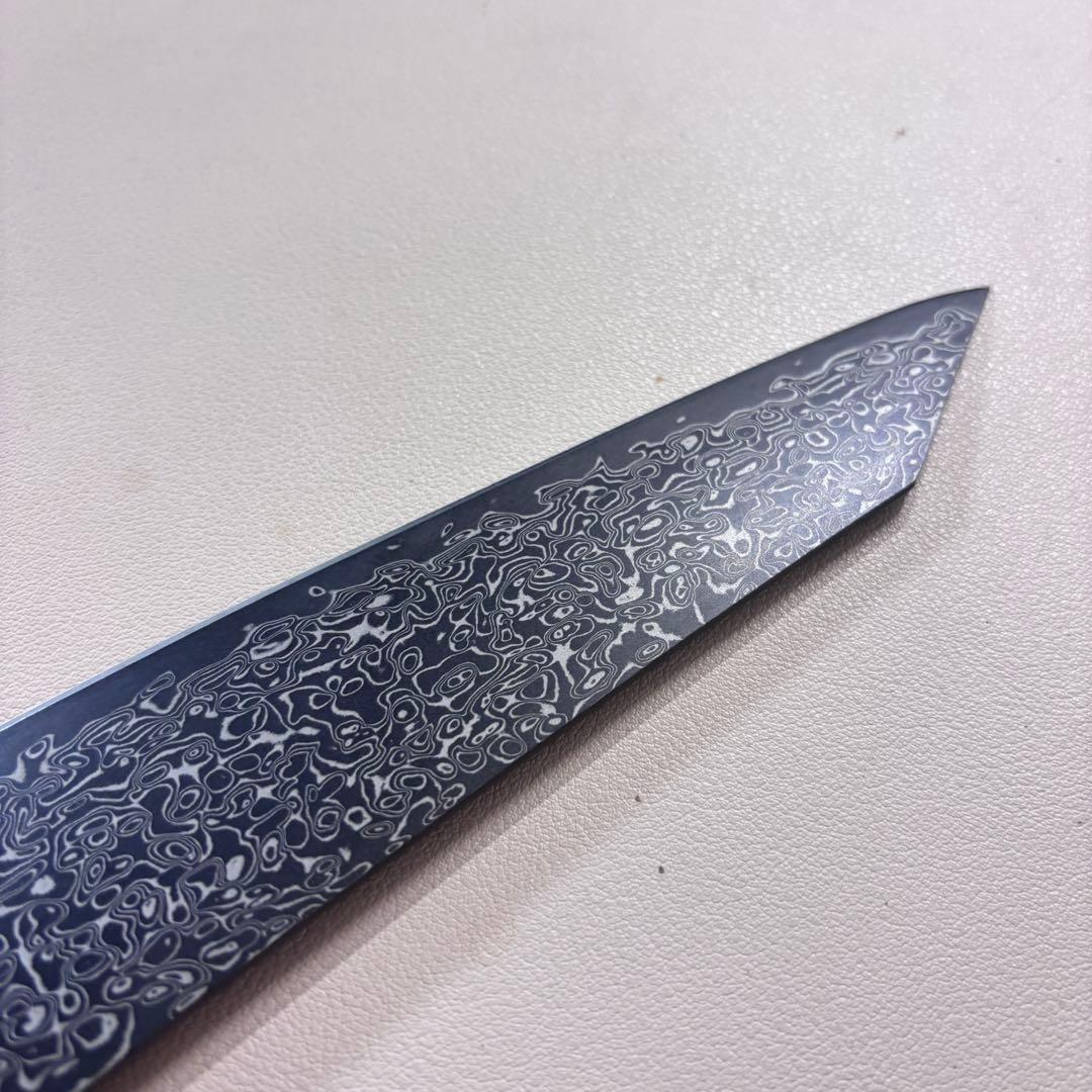 黒染め　ダマスカス牛刀「切付型」 215mm…