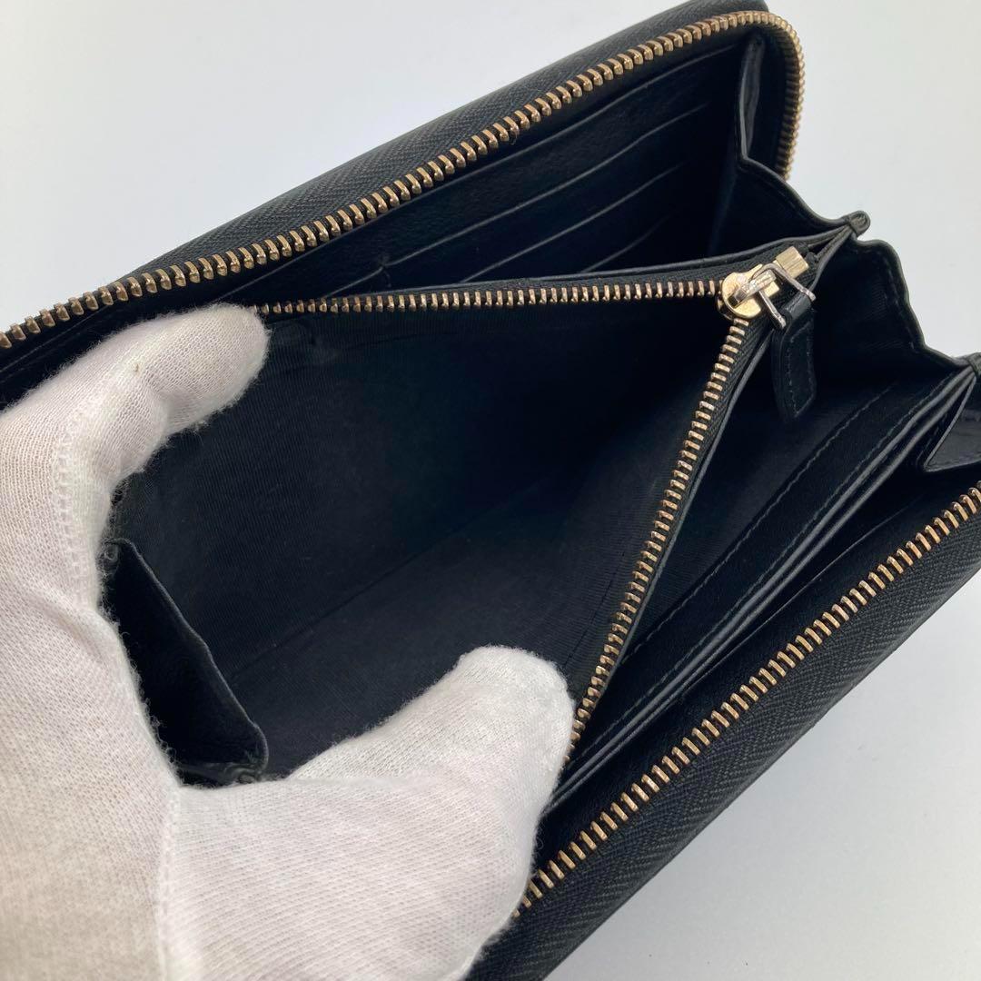 GUCCI グッチ　長財布　ラウンドファスナー　ブラック
