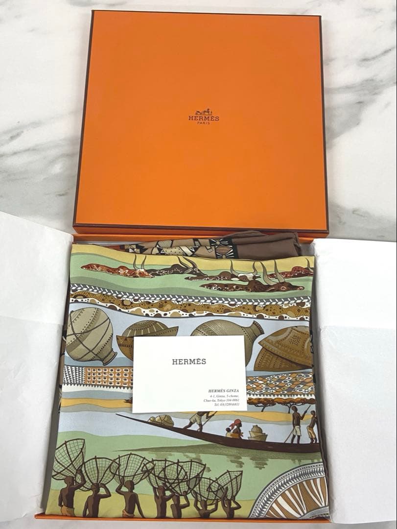 ＄HERMES カレ90 シルク スカーフ ストール エスニック