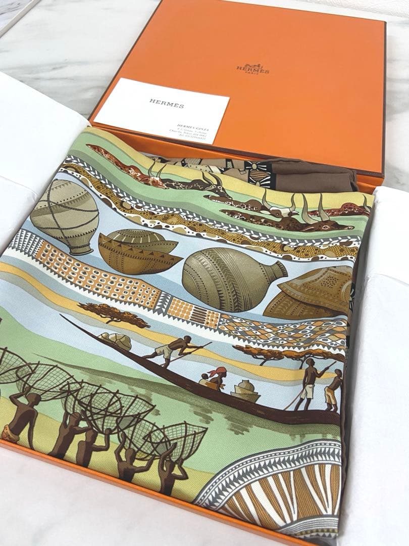 ＄HERMES カレ90 シルク スカーフ ストール エスニック