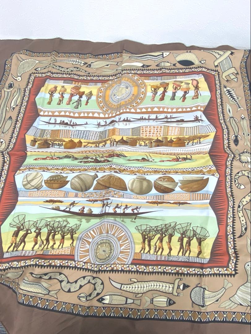 ＄HERMES カレ90 シルク スカーフ ストール エスニック