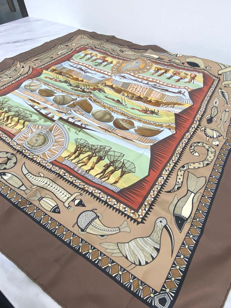 ＄HERMES カレ90 シルク スカーフ ストール エスニック