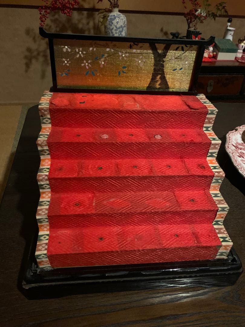 雛人形 雛祭り ミニひな壇 三人官女 五人囃子 伝統的な木製雛人形 5段 レトロ