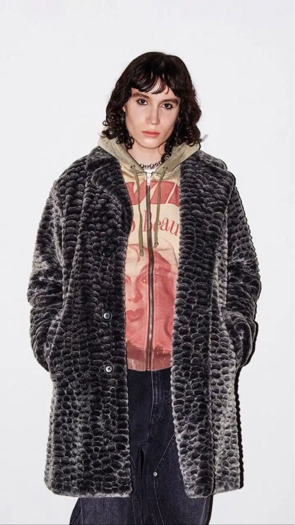 Supreme Croc Faux Fur Overcoat【Mサイズ】