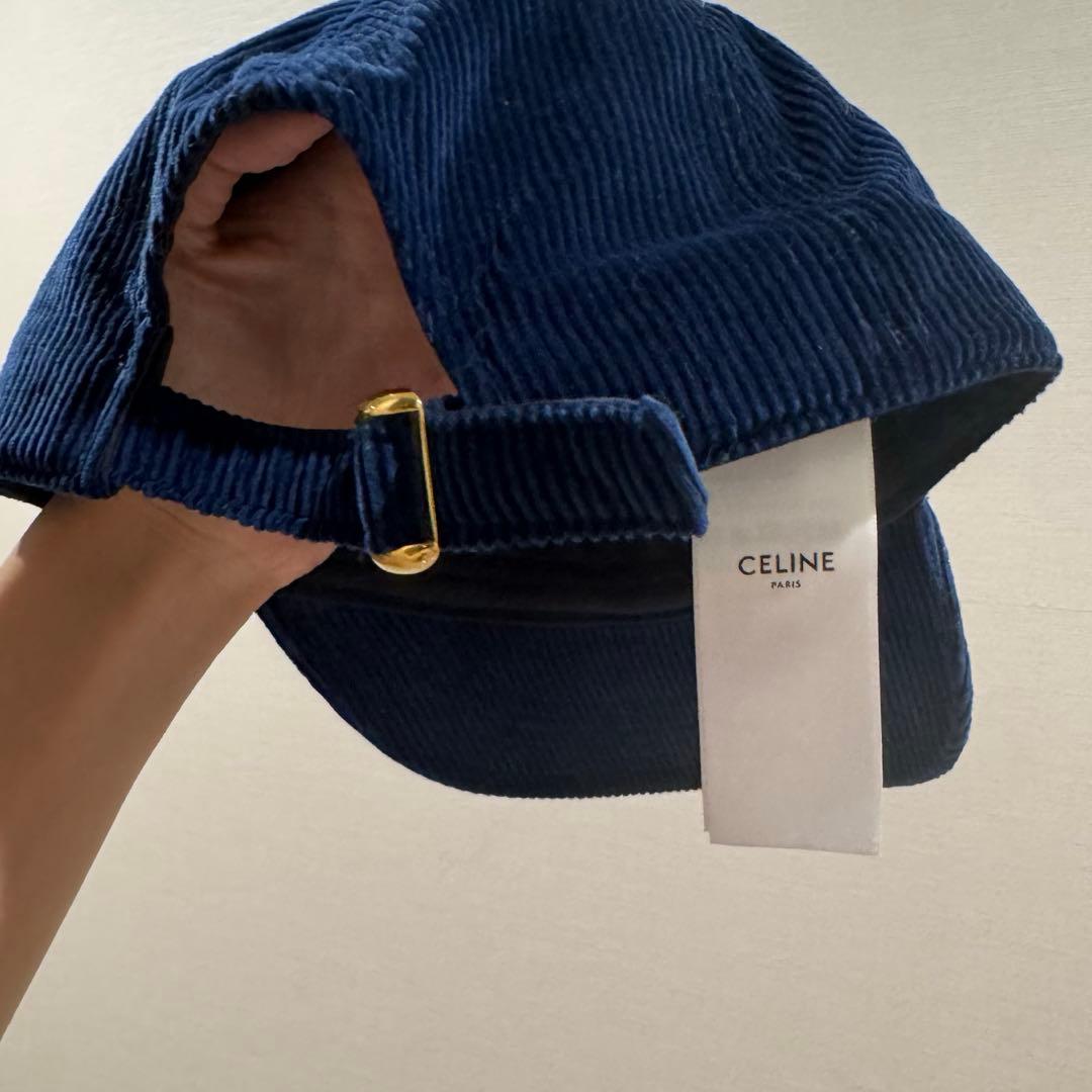 CELINE セリーヌ ネイビー トリオンフ ベースボールキャップ S