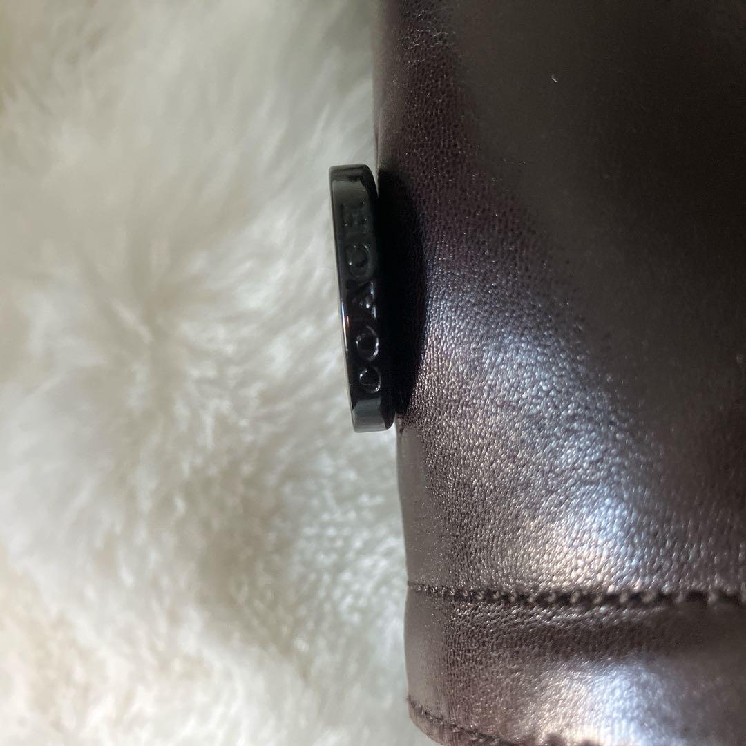 コーチCOACH革レザートレンチコート ダークブラウン⭐︎裏地シルク100%美品