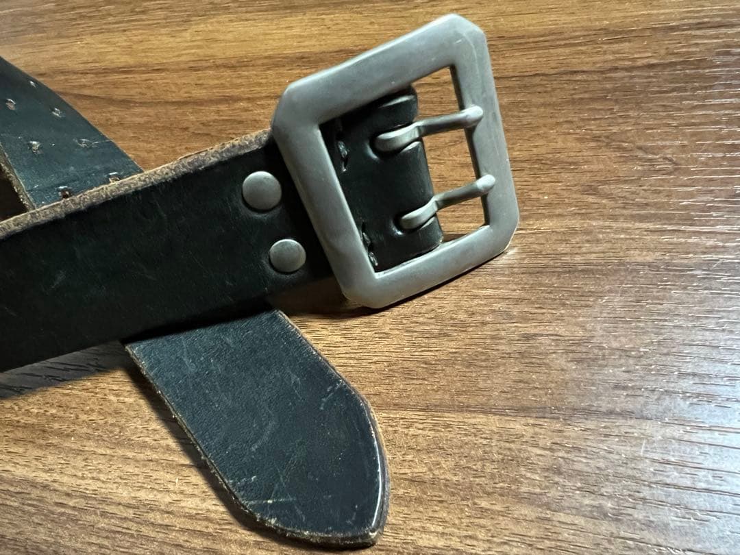 送料込 UES ウエス スクエアバックル ベルト ブラック サイズ30 アメカジ