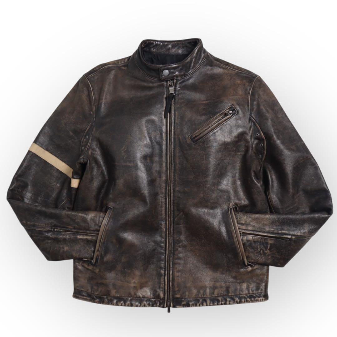 BANANA REPUBLIC vintage加工 ライダース レザージャケット
