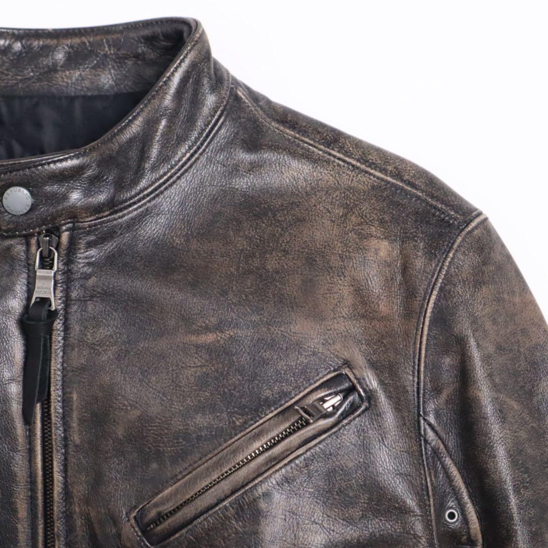 BANANA REPUBLIC vintage加工 ライダース レザージャケット