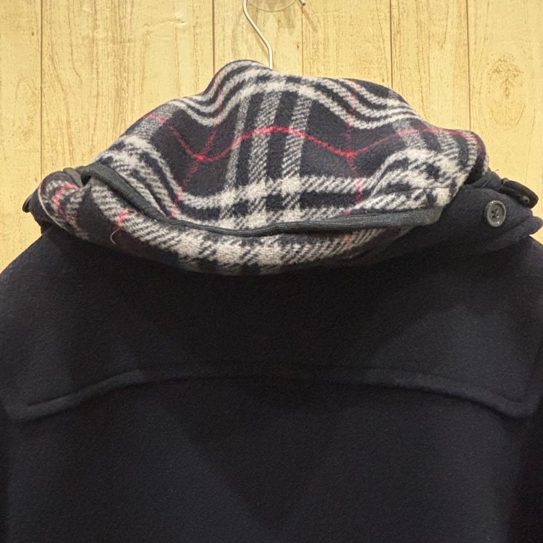 [美品　英国製] バーバリー　ノバチェック　ロング丈　ダッフルコート　ネイビー