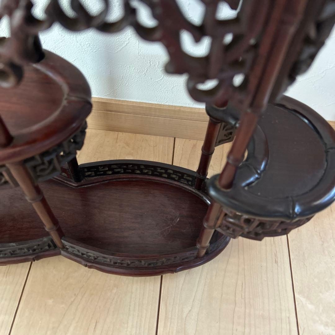 木製 盆栽用古作飾り台 骨董品 木工 小品用 香炉台 瓶台 花台 盆栽台