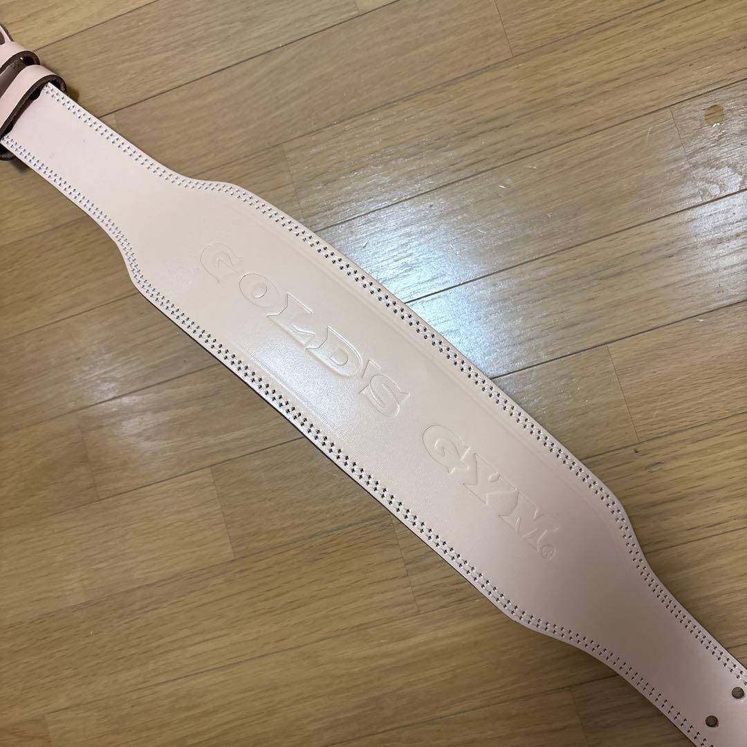 GOLD'S GYM トレーニングパワーベルト ベージュ　Mサイズ