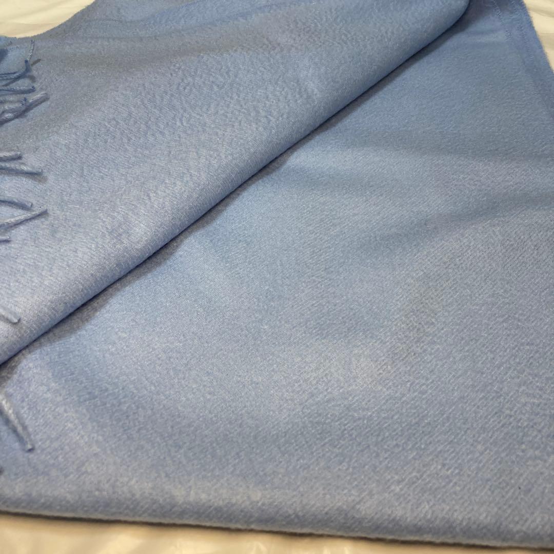 新品 ジョンストンズ カシミヤ100％ 大判ストール ライトブルー 国内正規品