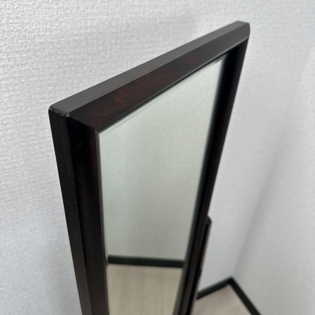 松本民芸 スタンドミラー 鏡 姿見 全身鏡 樺材 無垢材 和家具 i1※
