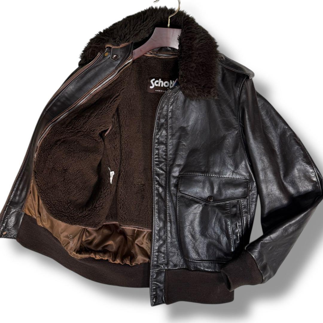 Schott USA G-1 カウレザー ライナー付き フライトジャケット L