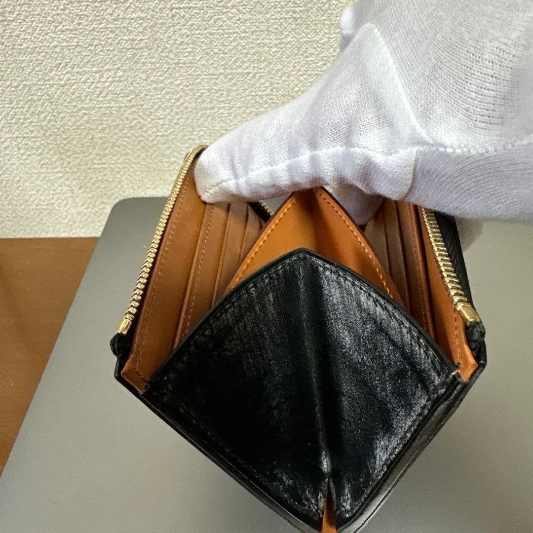 crafsto レザー製 黒 二つ折り財布