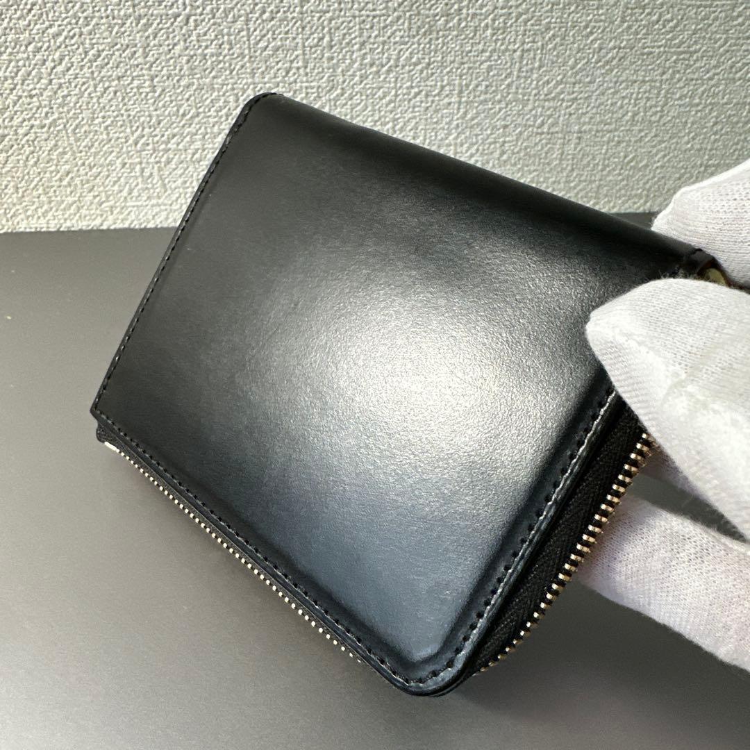 crafsto レザー製 黒 二つ折り財布