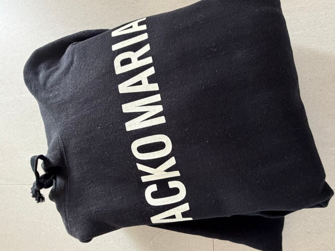 T*i様 【極美品 芸能人着用】WACKO MARIA ロゴプリントパーカー 黒
