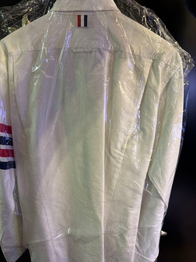 THOM BROWNE ホワイト長袖シャツ