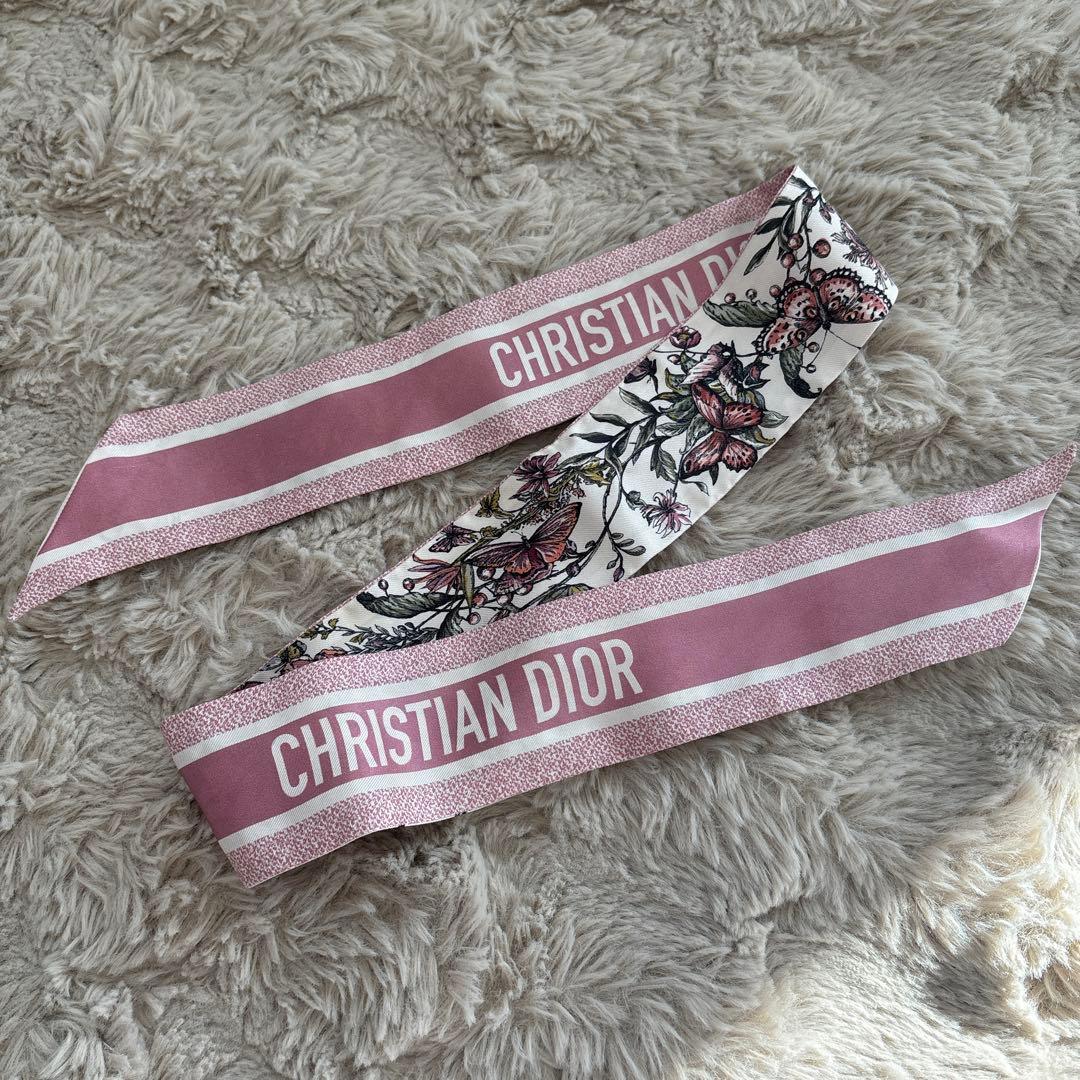 Christian Dior ディオール 花柄 ミッツァスカーフ リボンスカーフ