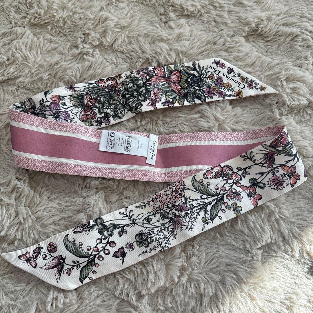 Christian Dior ディオール 花柄 ミッツァスカーフ リボンスカーフ