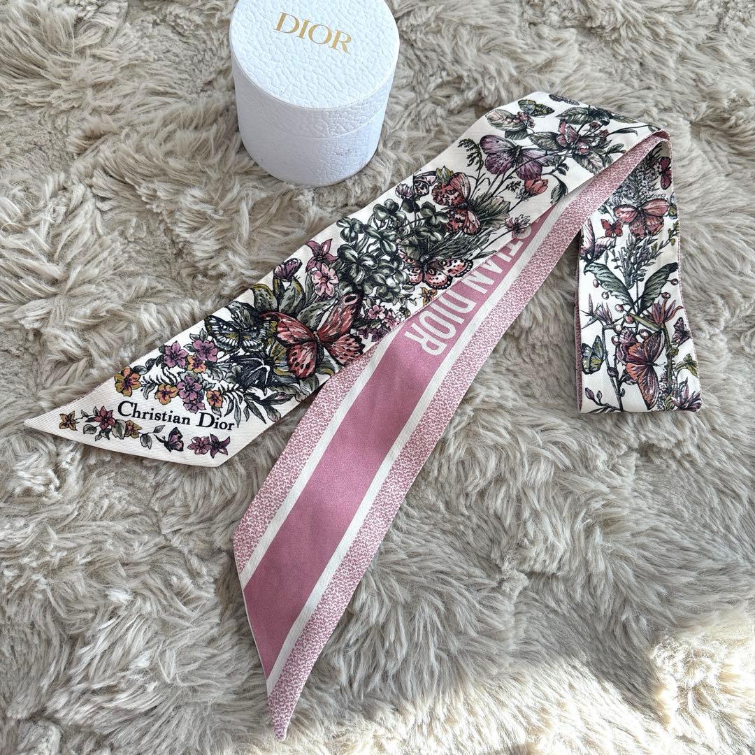 Christian Dior ディオール 花柄 ミッツァスカーフ リボンスカーフ