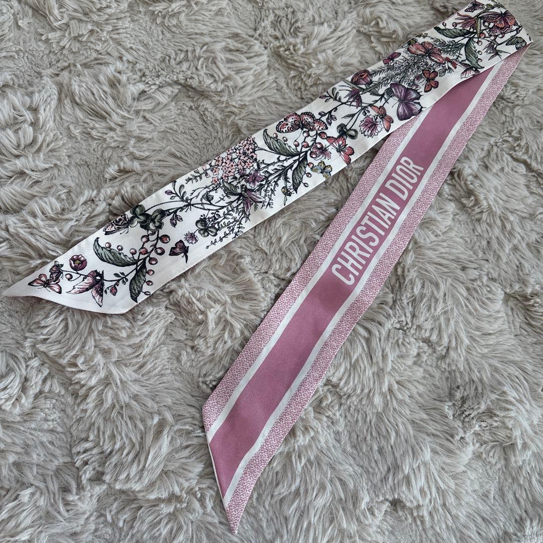 Christian Dior ディオール 花柄 ミッツァスカーフ リボンスカーフ