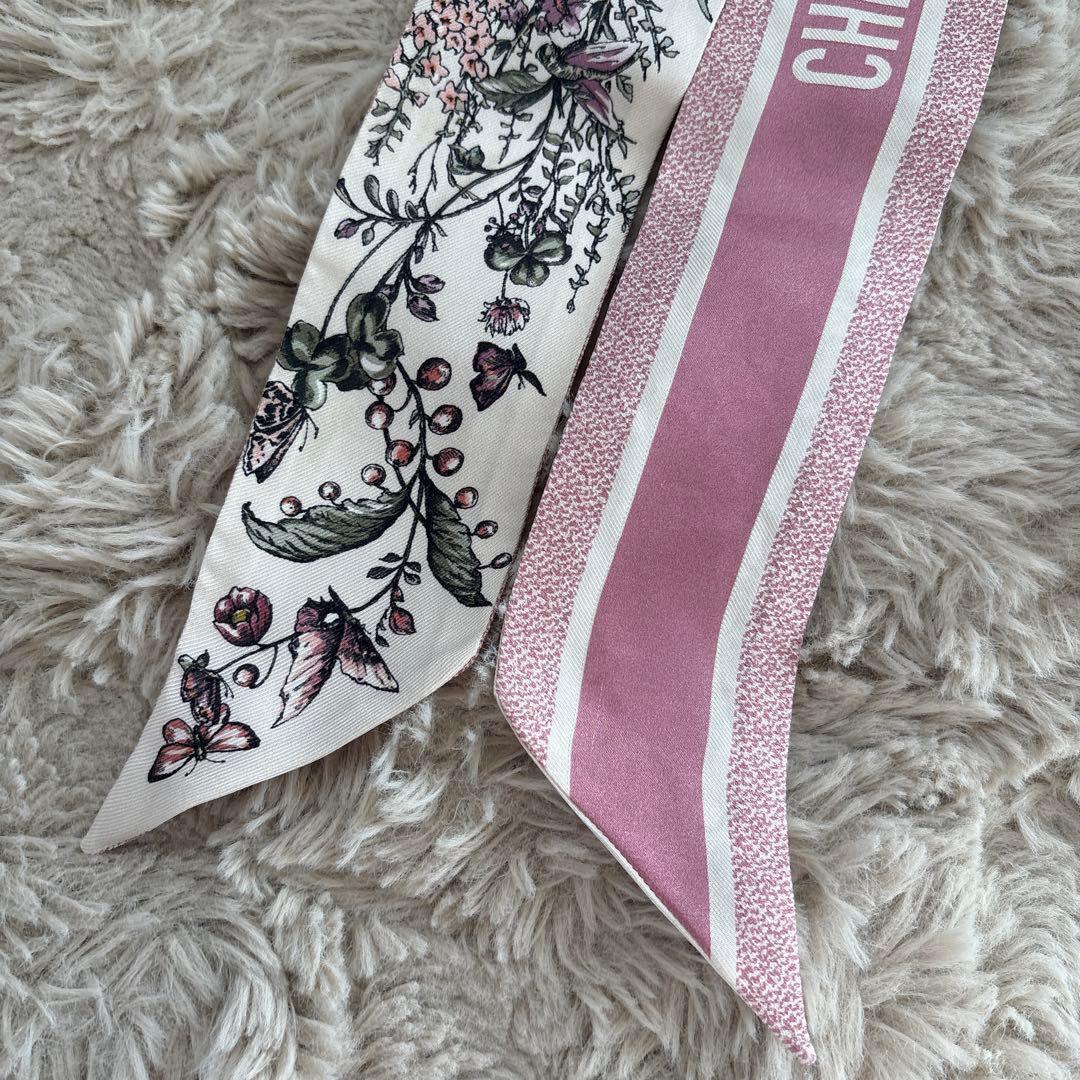 Christian Dior ディオール 花柄 ミッツァスカーフ リボンスカーフ