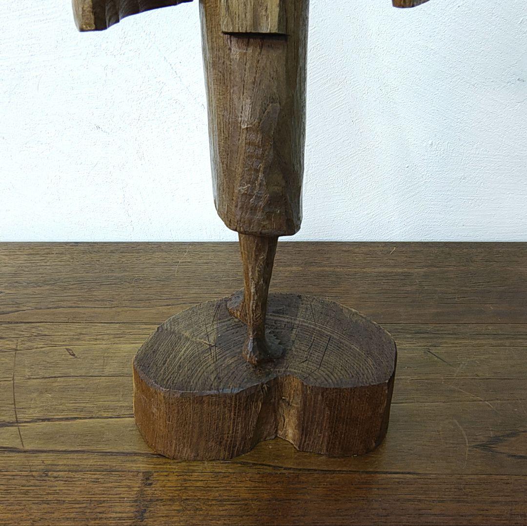 アイヌ　木彫り　彫刻　一刀彫　槐　メノコ