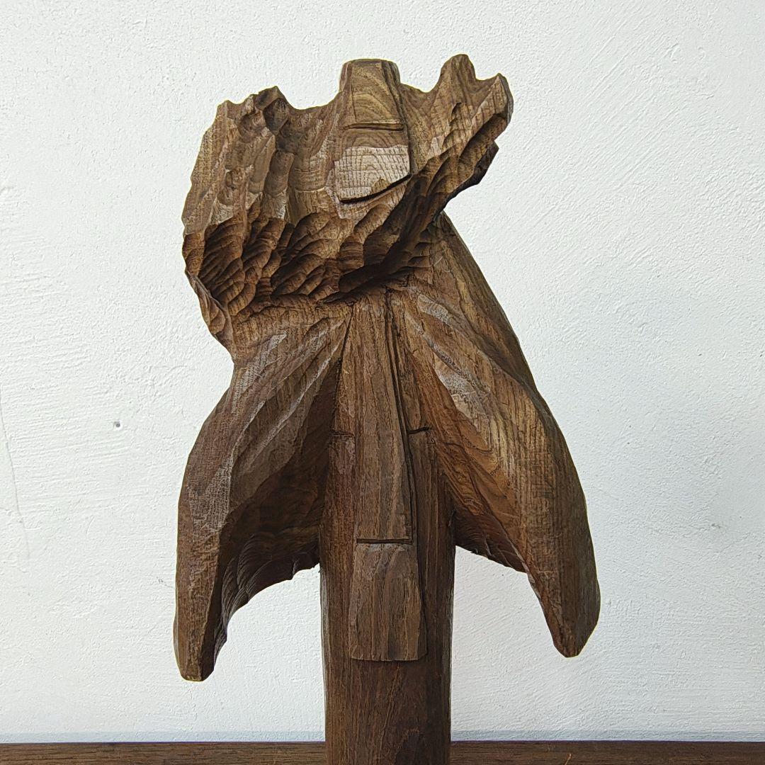 アイヌ　木彫り　彫刻　一刀彫　槐　メノコ