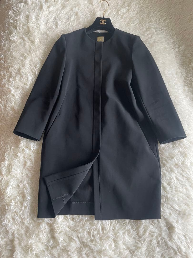 DEUXIEME CLASSE ドゥーズィエムクラス　ノーカラーコート　ネイビー