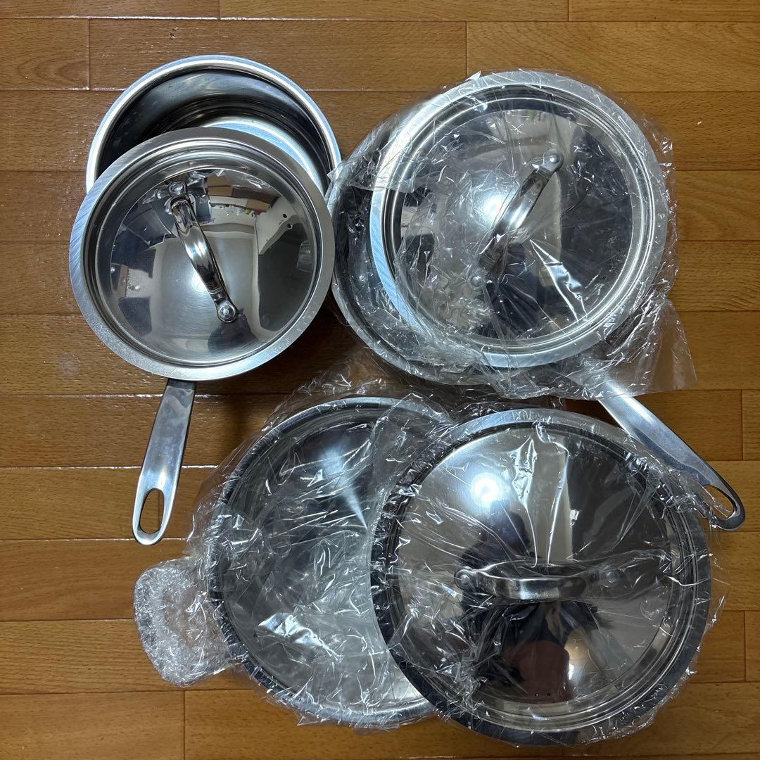 【未使用】LA BETTOLA ステンレス製鍋3点セット