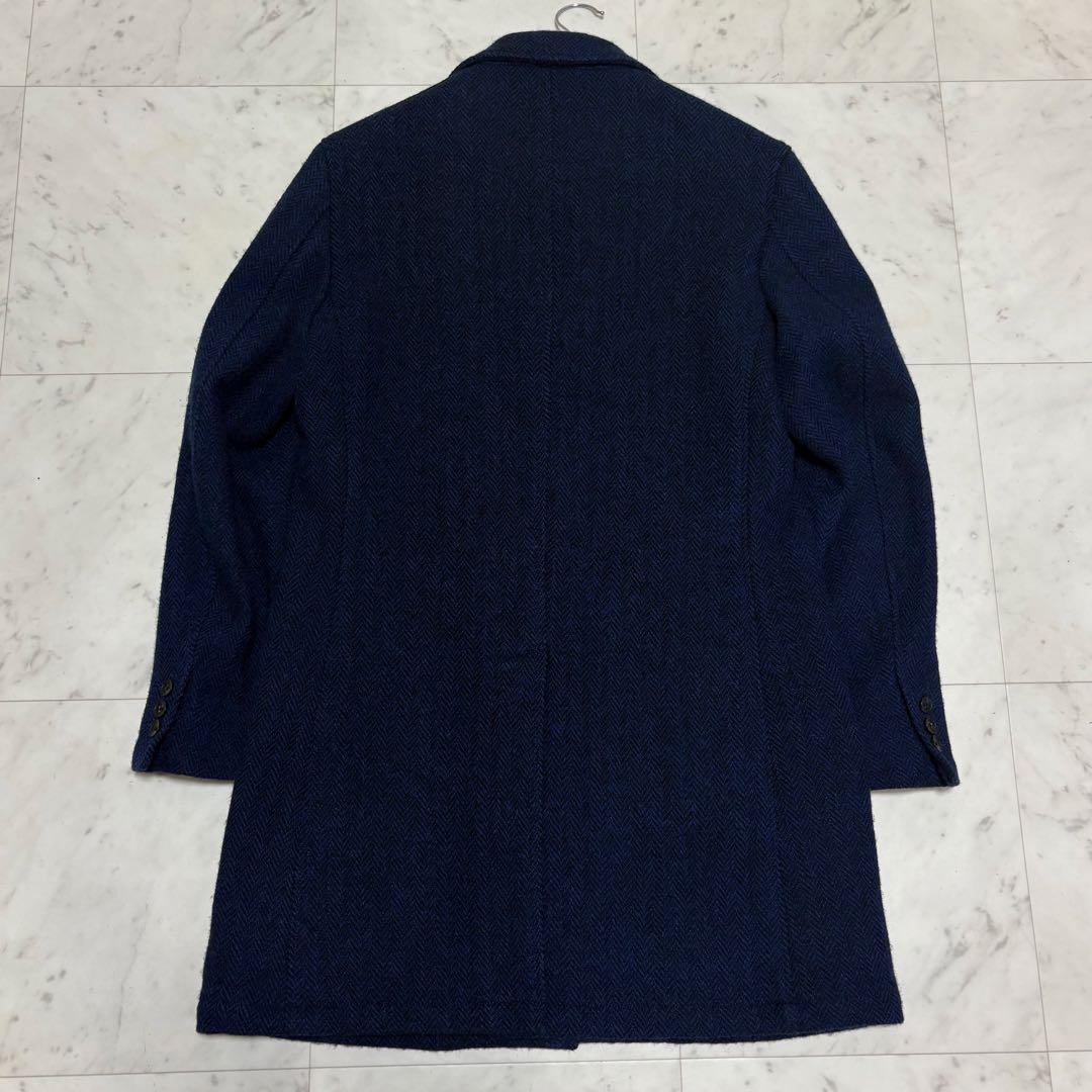 ハリスツイード FreaksStore チェスターコート ヘリンボーン M 紺色