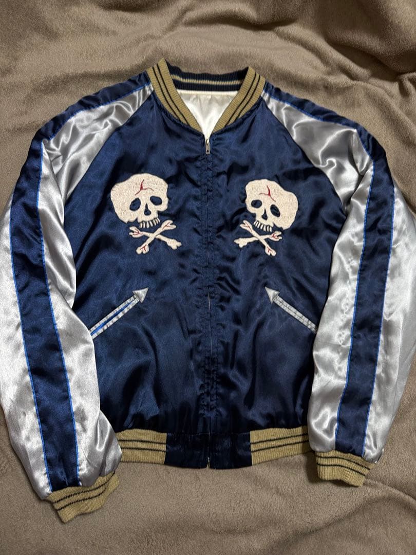 ２面用 テーラー東洋 龍 スカル 日本限定 スカジャン サテン unisex