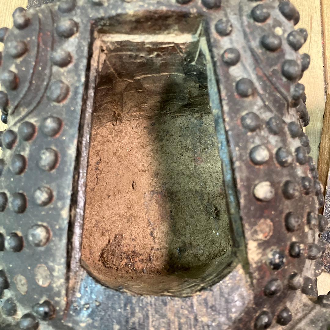 E-4 昭和レトロ 木彫り ガマ蛙 古道具 アンティーク 香炉 小物入れ 置物