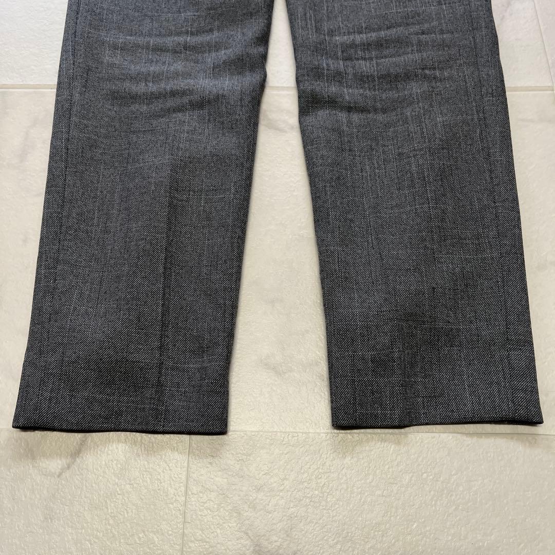 極美品　インディヴィ ノーカラー スーツセットアップ 38 現行　グレー　洗える