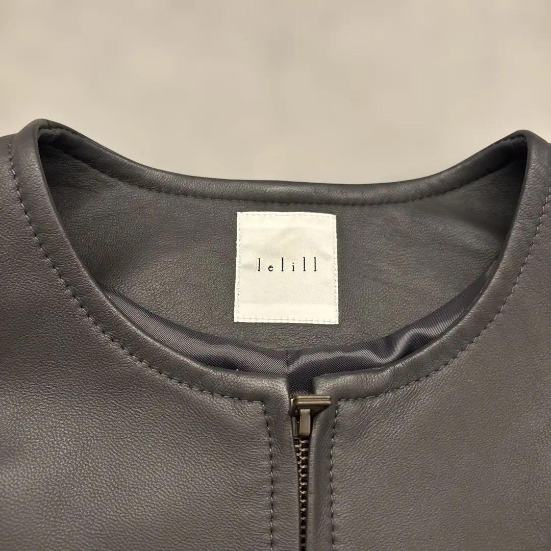 【美品✨】レリル LELILL ラム 革　ジャケット ノーカラー