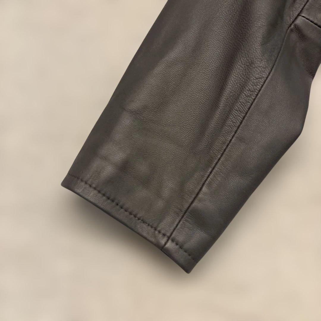 【美品✨】レリル LELILL ラム 革　ジャケット ノーカラー